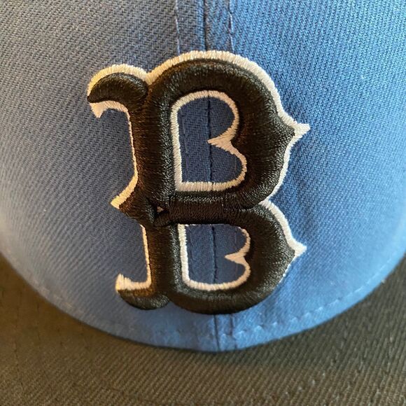 New Era Cap Hat Unisex Size 7 1/4” Color Black Blue Boston Redsox Fitted - Picture 3 of 11
